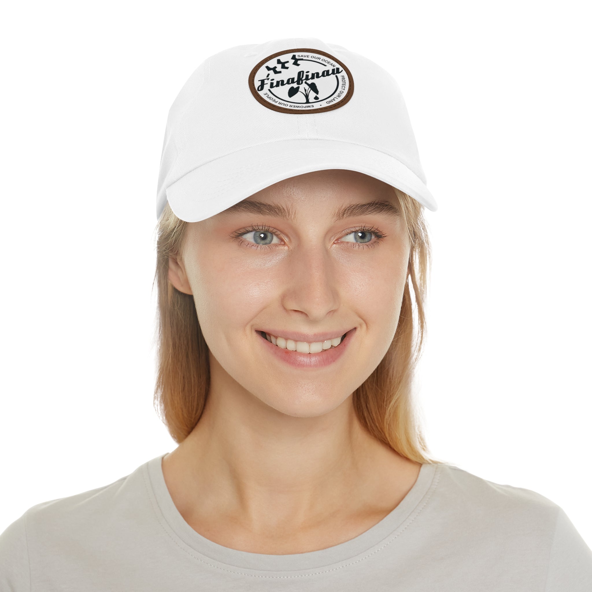 Finafinau Logo — Round Leather Patch Hat
