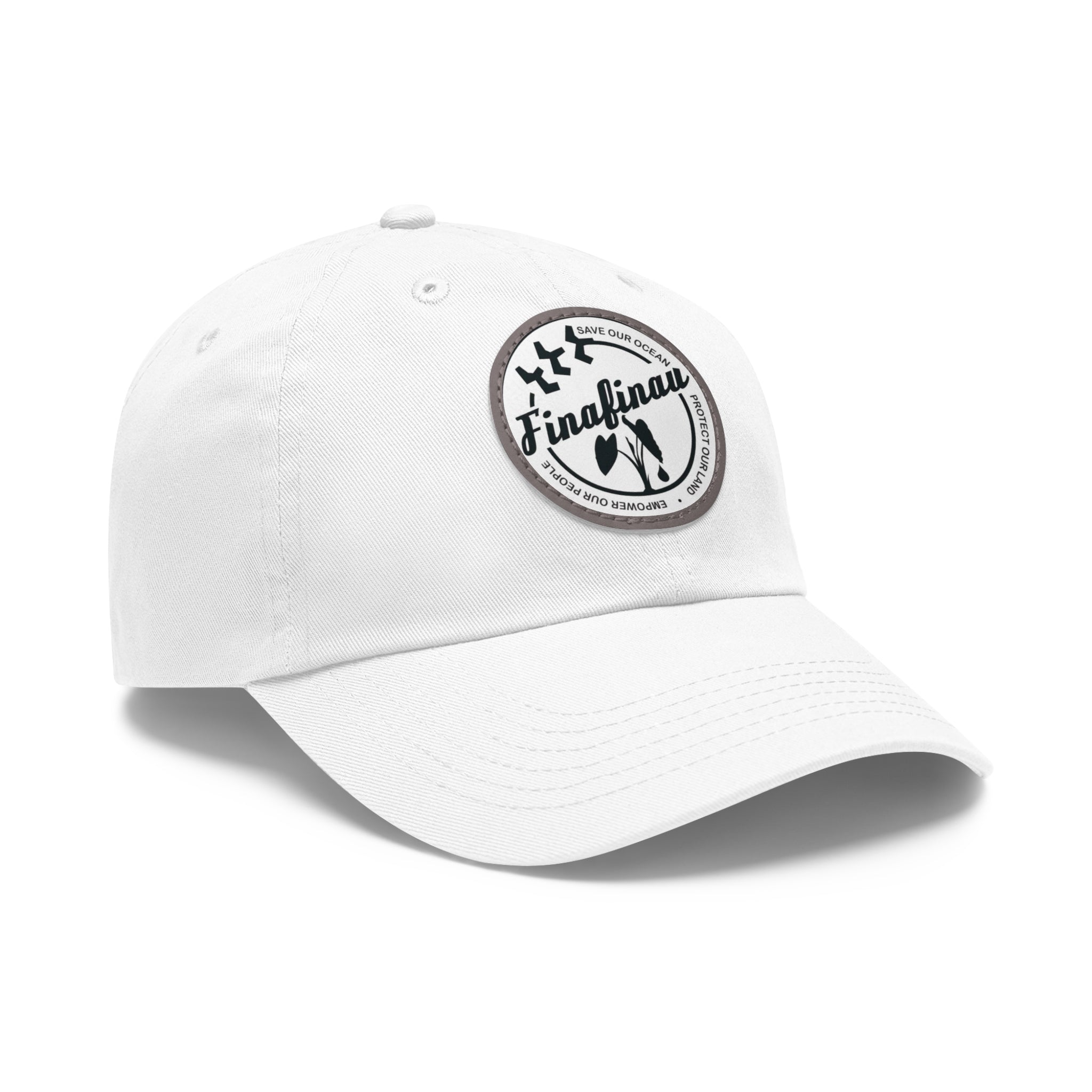 Finafinau Logo — Round Leather Patch Hat