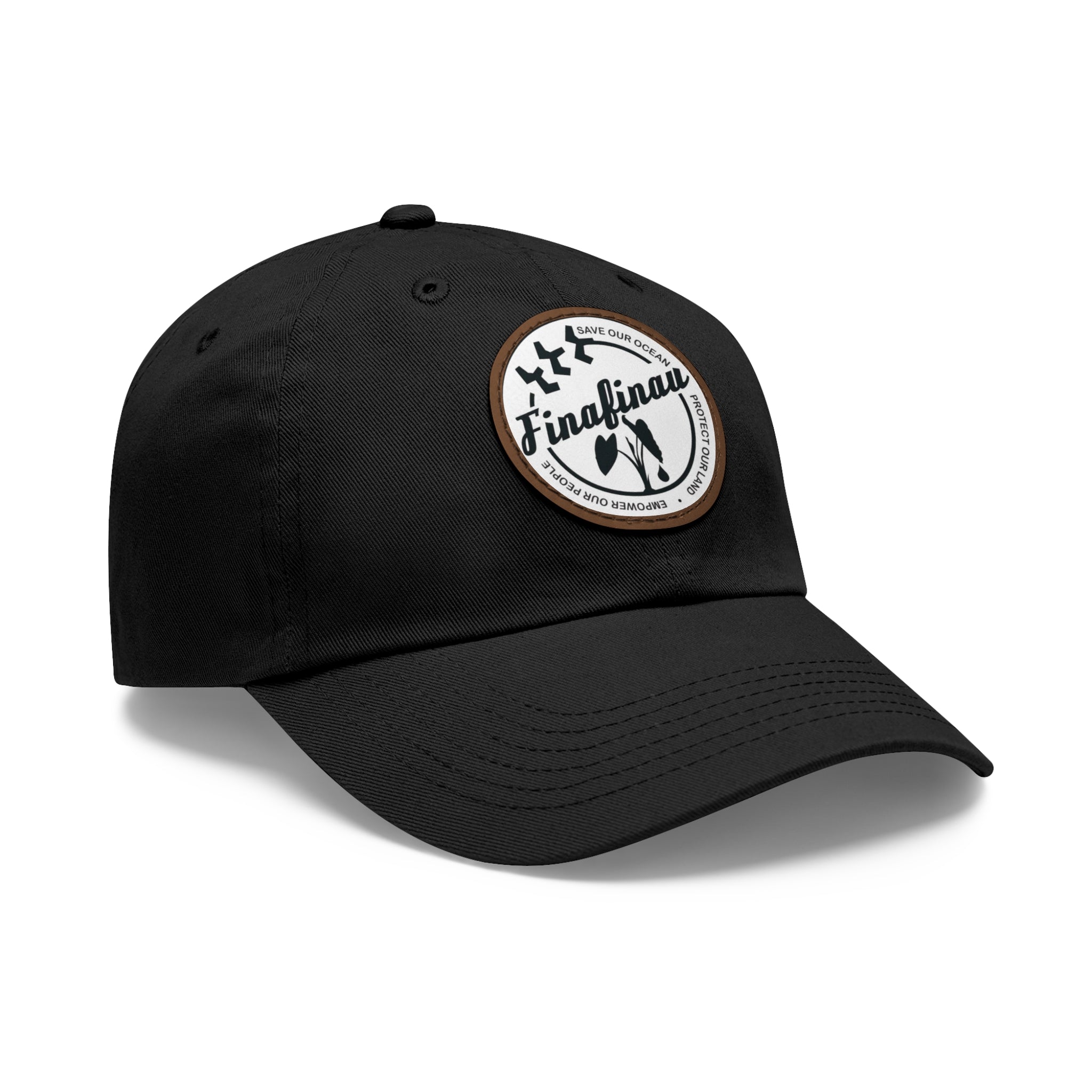 Finafinau Logo — Round Leather Patch Hat