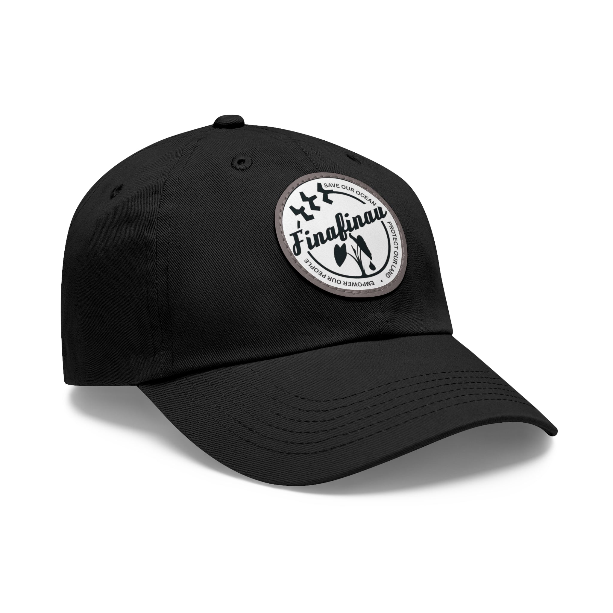 Finafinau Logo — Round Leather Patch Hat