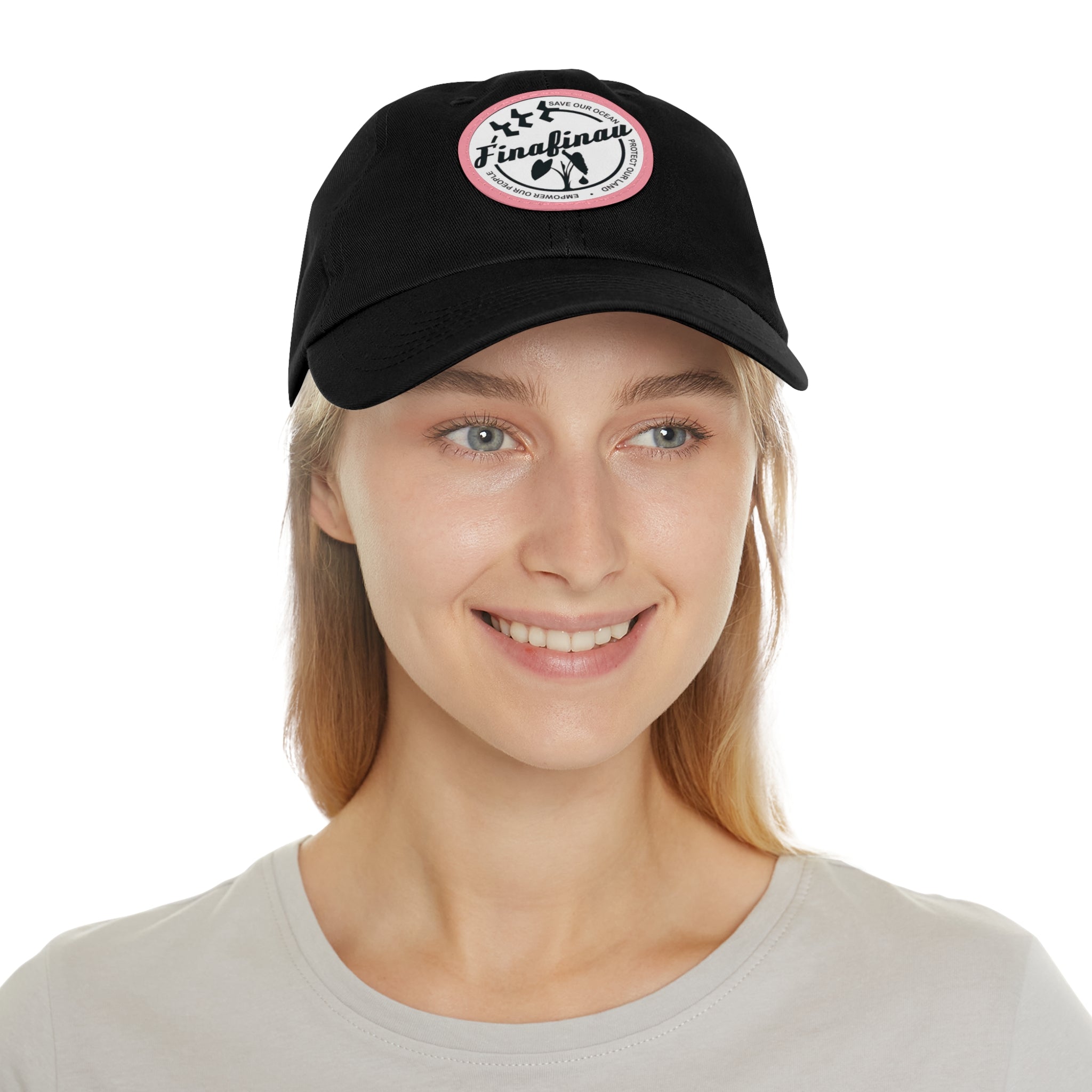 Finafinau Logo — Round Leather Patch Hat