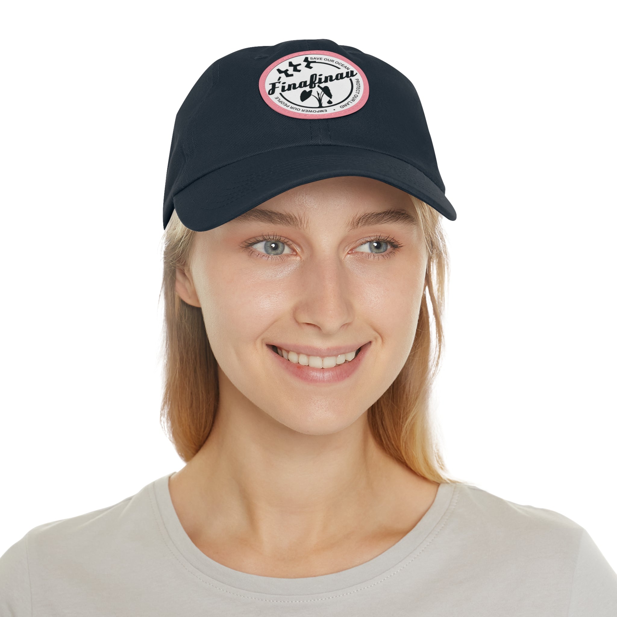 Finafinau Logo — Round Leather Patch Hat