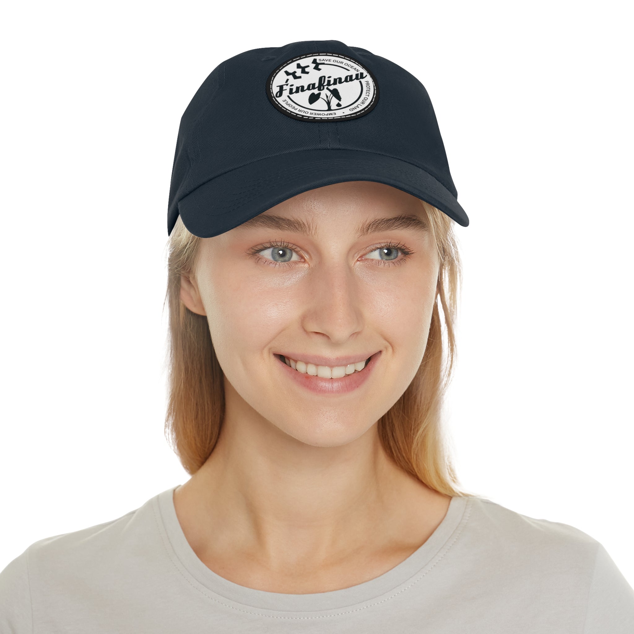 Finafinau Logo — Round Leather Patch Hat