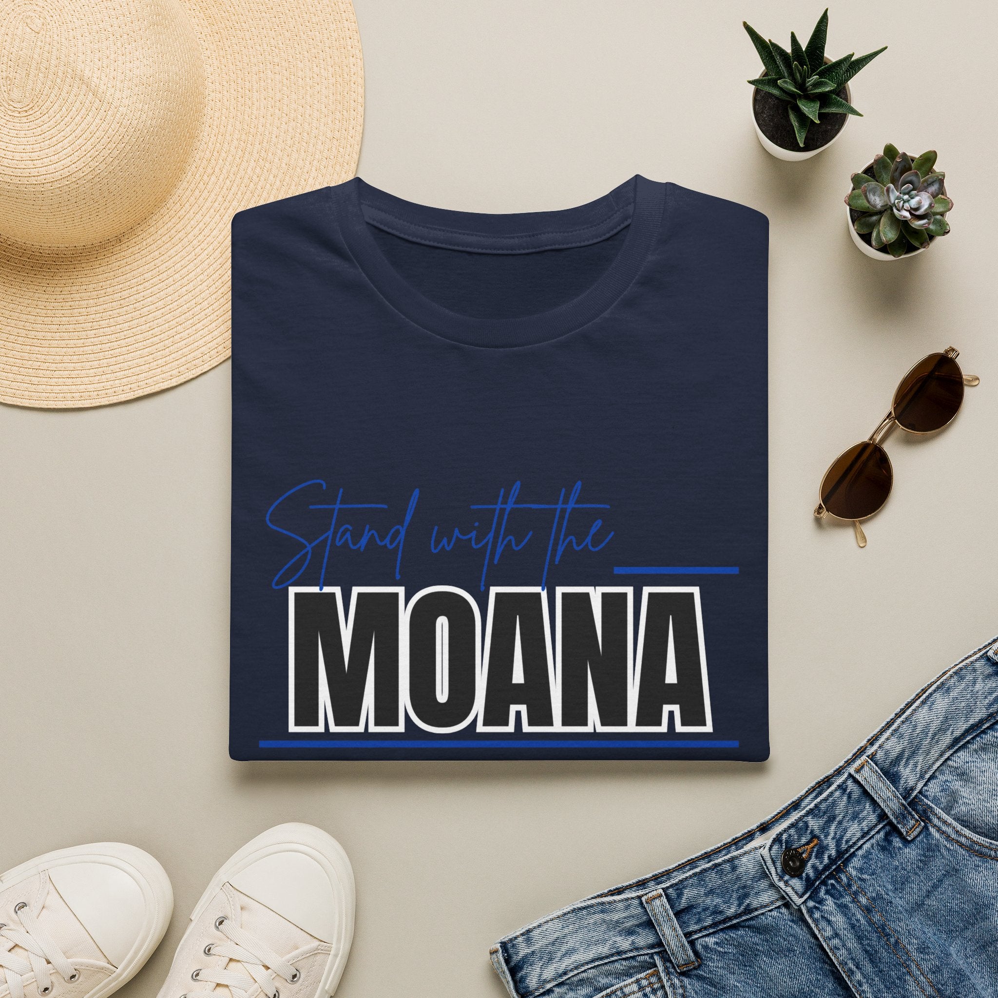 Stand With the Moana T-Shirt (Blue font)