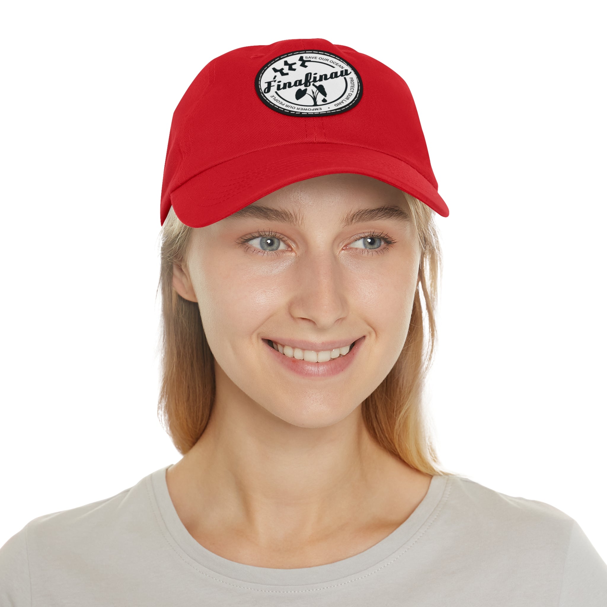 Finafinau Logo — Round Leather Patch Hat