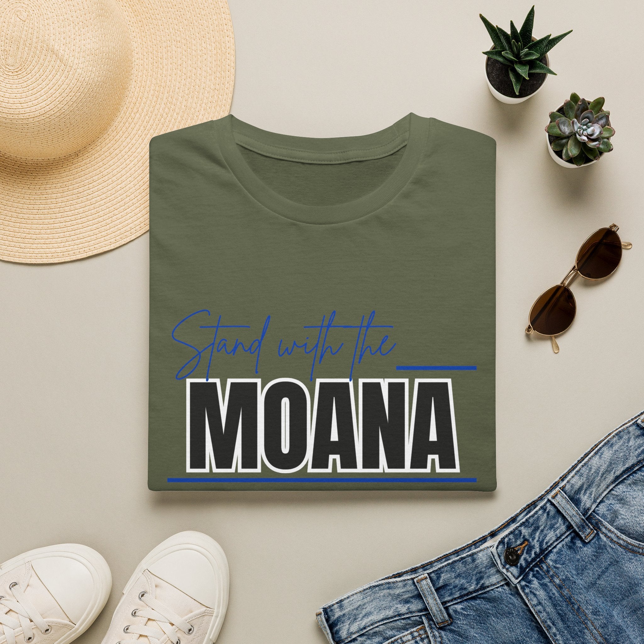 Stand With the Moana T-Shirt (Blue font)