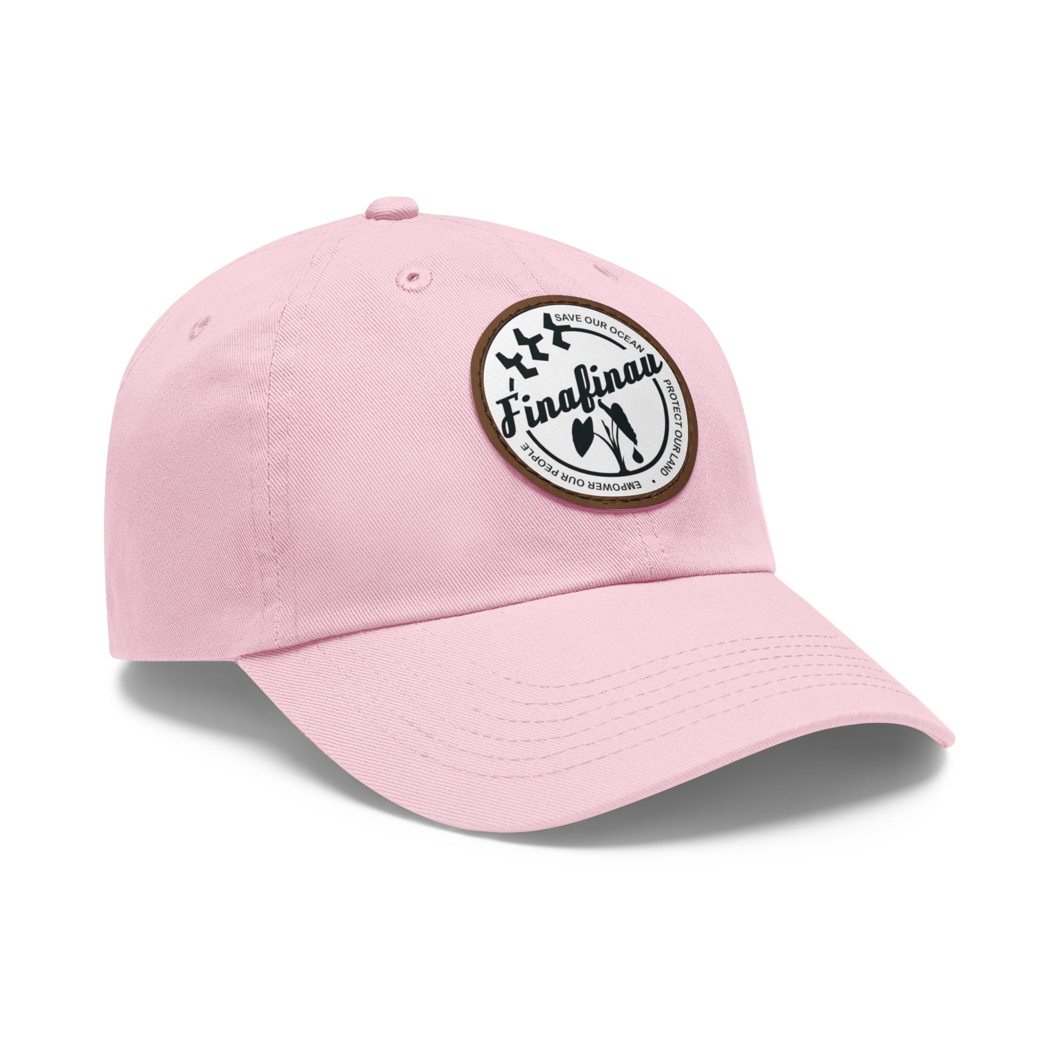Finafinau Logo — Round Leather Patch Hat