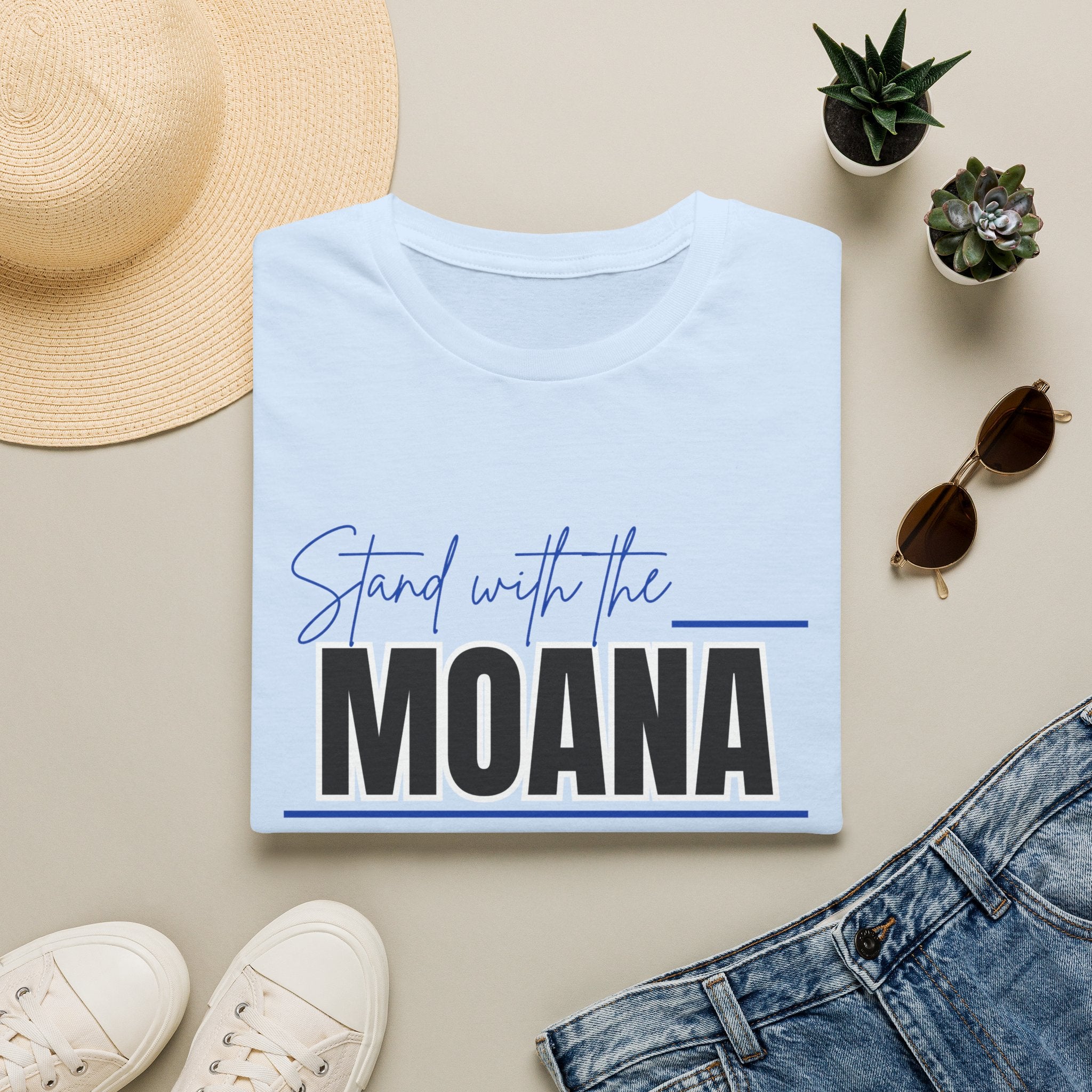 Stand With the Moana T-Shirt (Blue font)