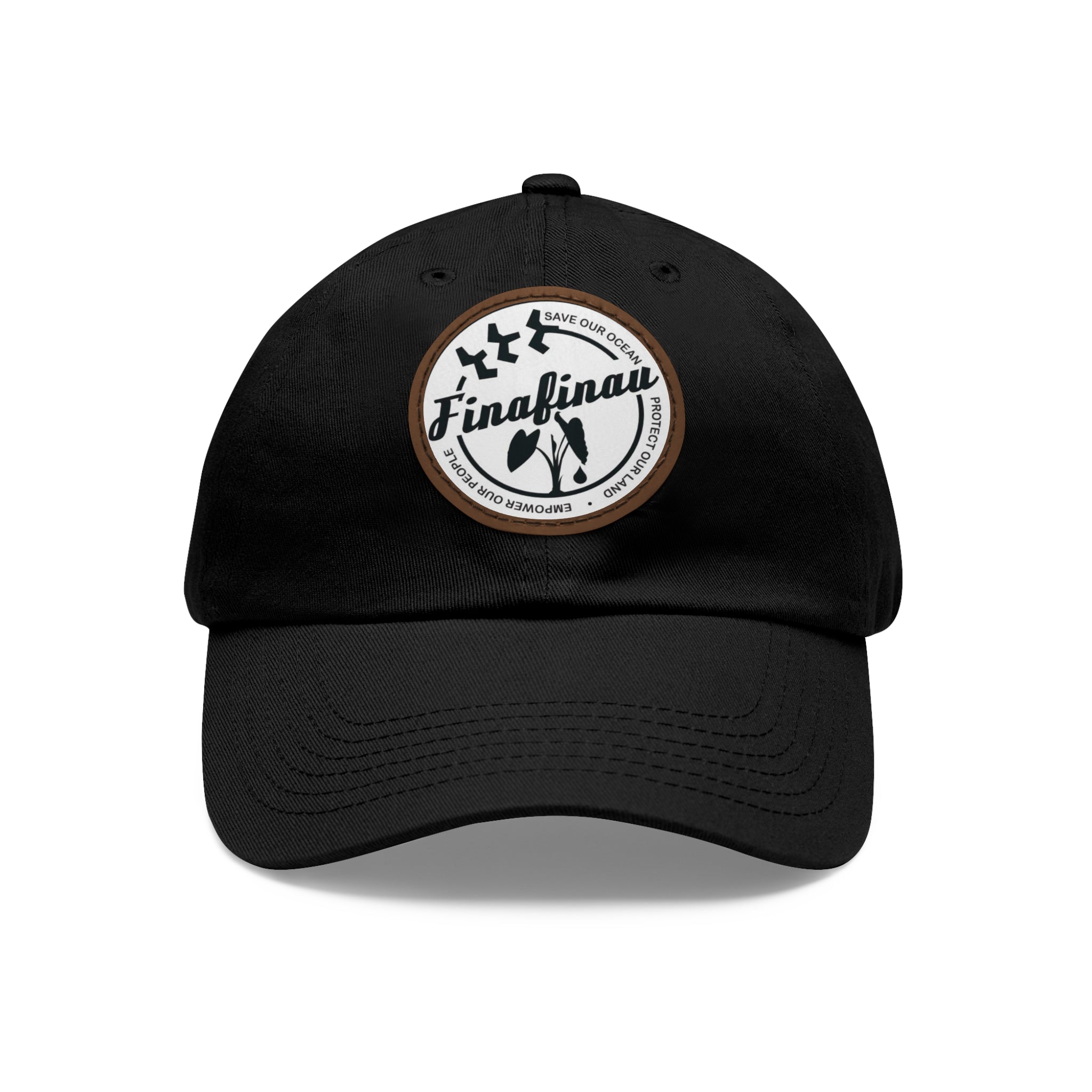 Finafinau Logo — Round Leather Patch Hat