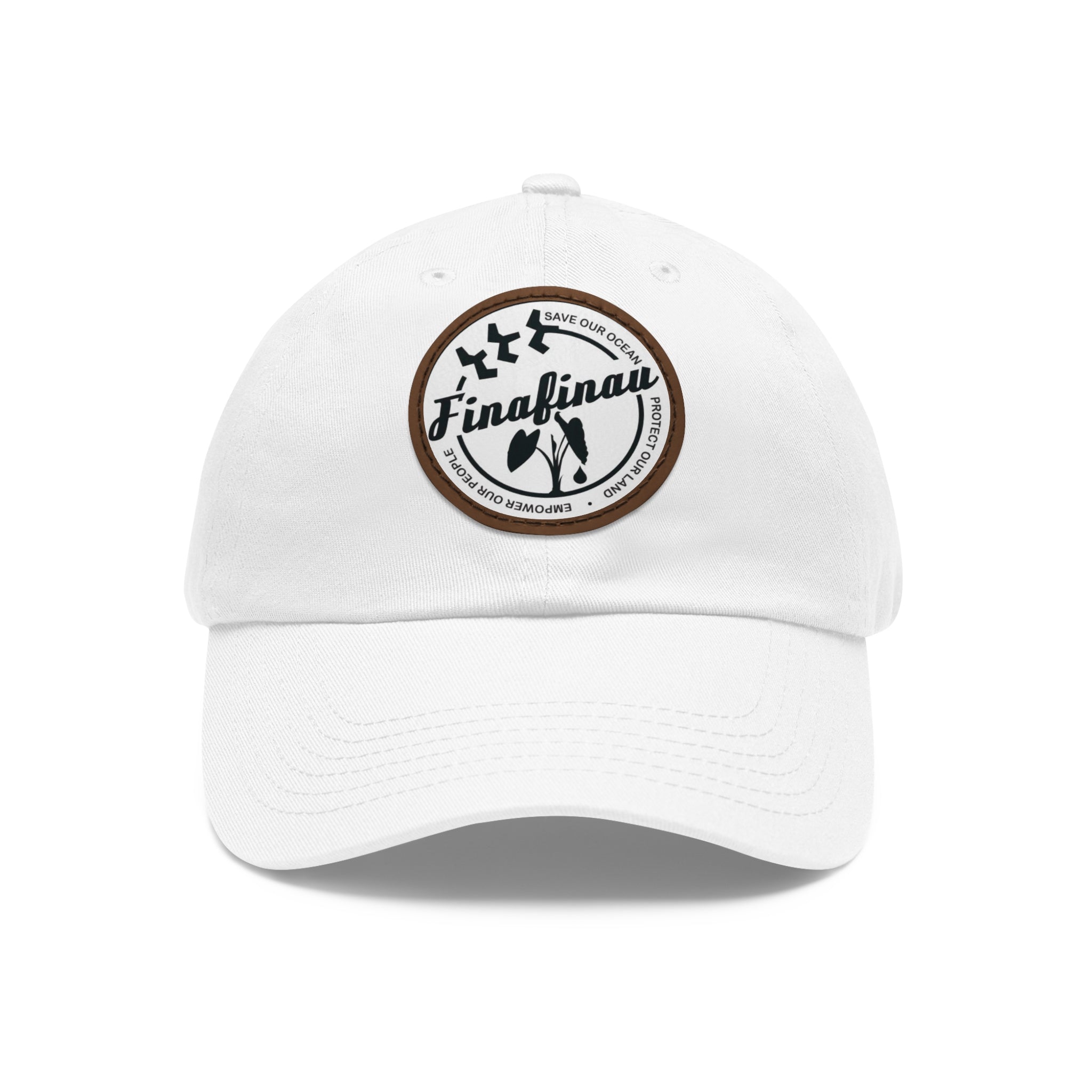 Finafinau Logo — Round Leather Patch Hat