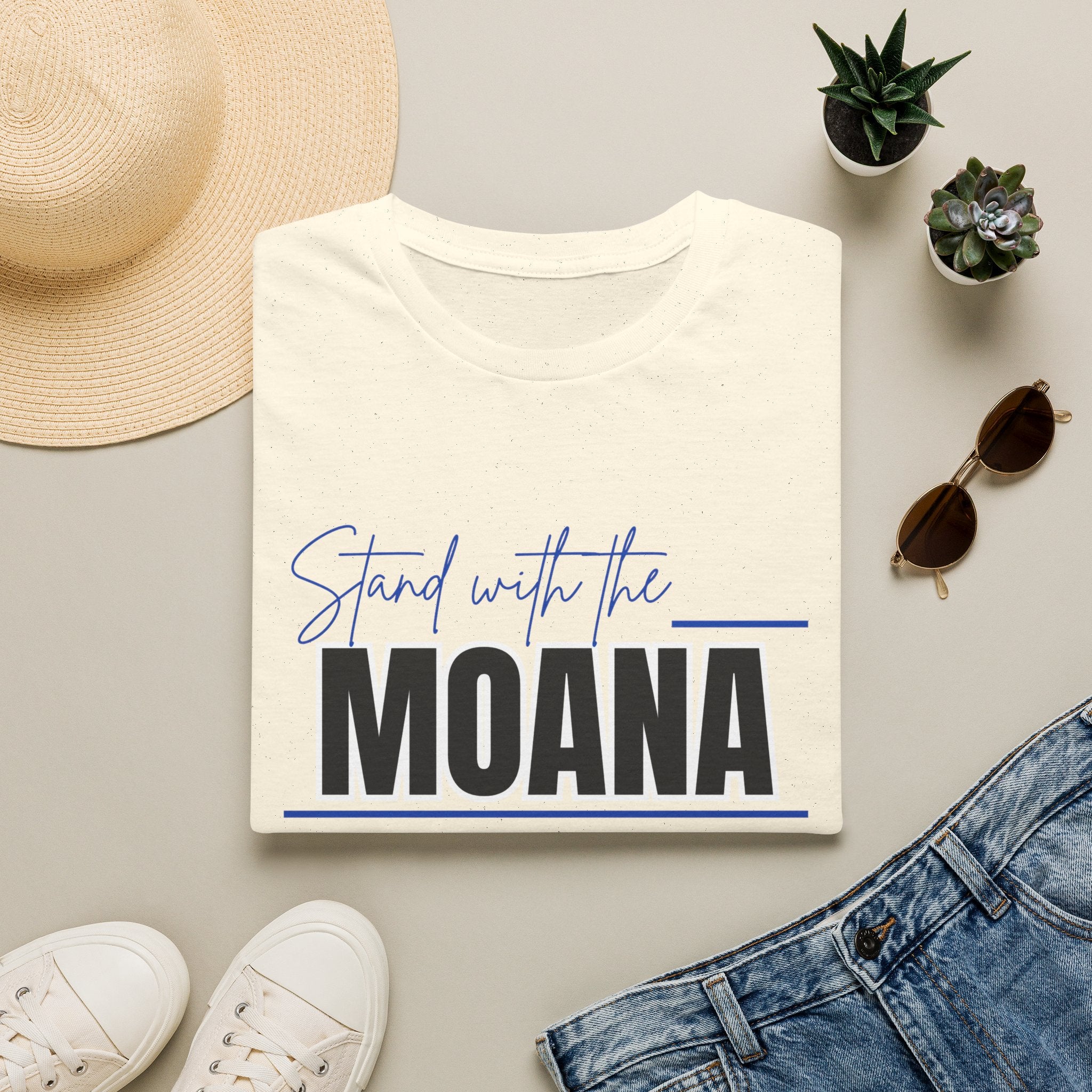 Stand With the Moana T-Shirt (Blue font)