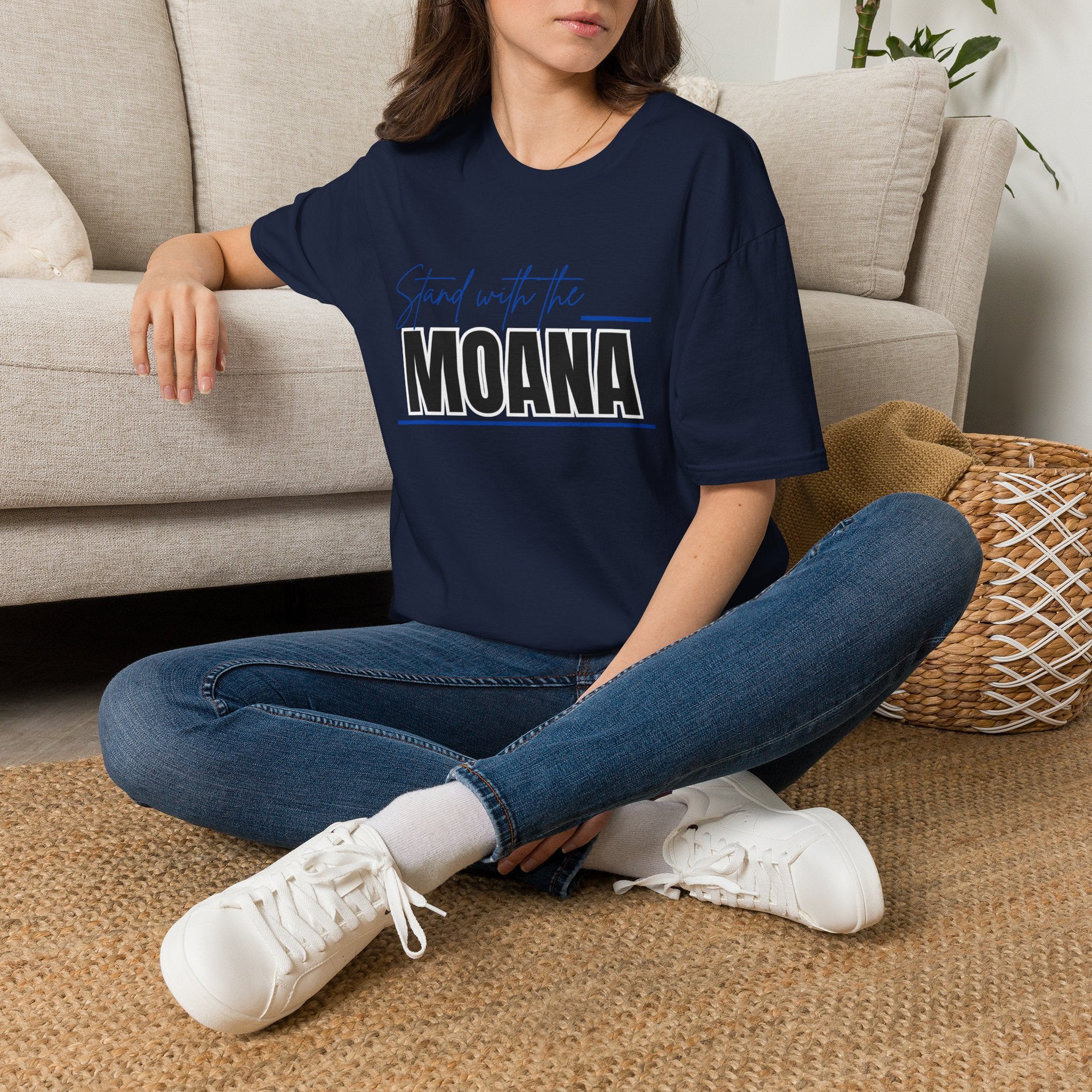 Stand With the Moana T-Shirt (Blue font)