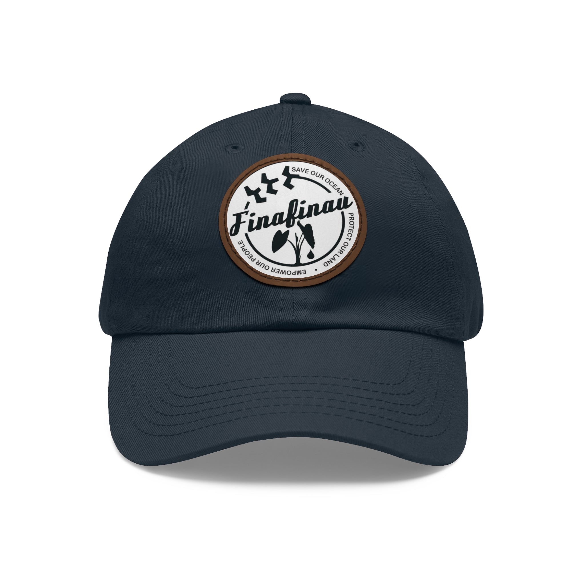 Finafinau Logo — Round Leather Patch Hat