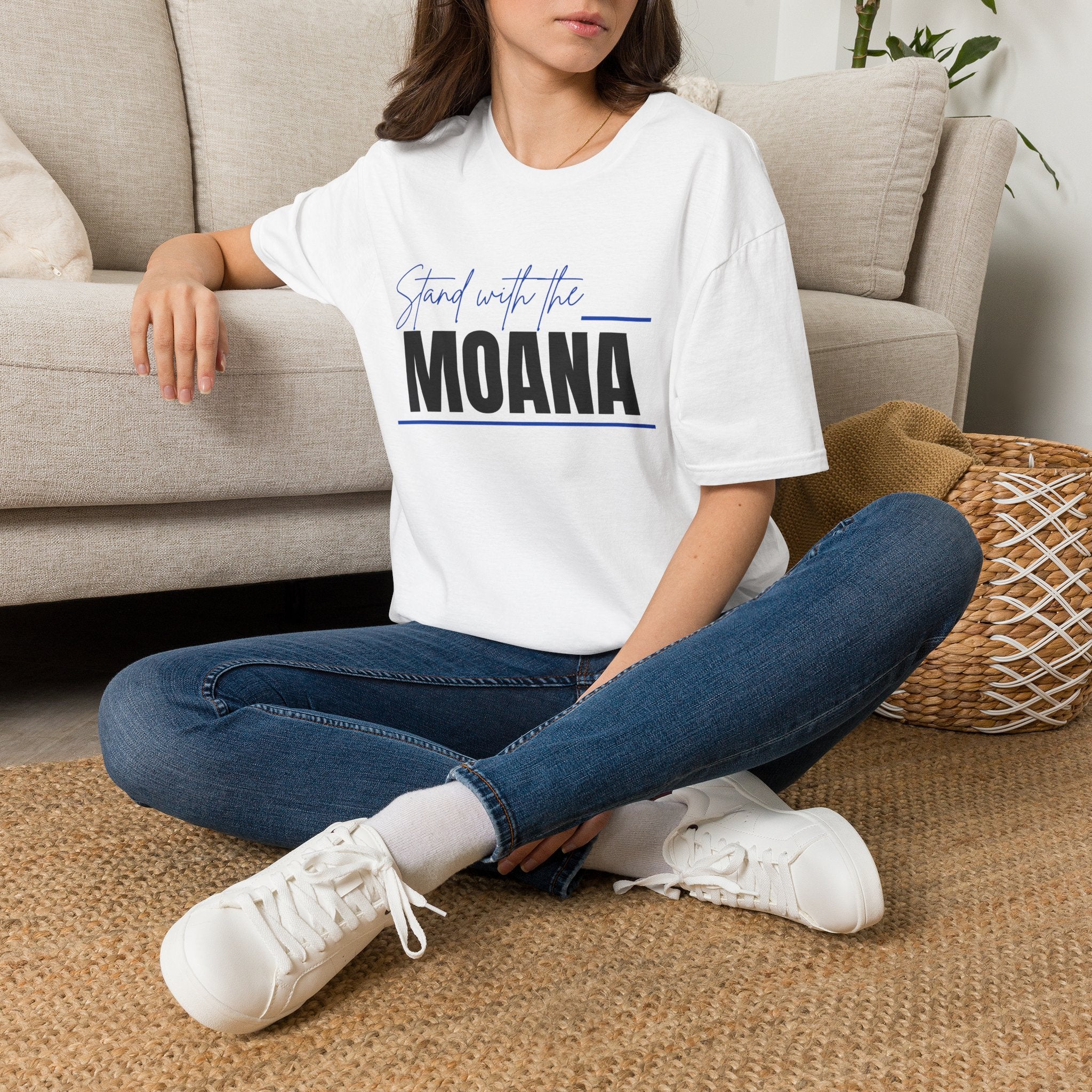 Stand With the Moana T-Shirt (Blue font)