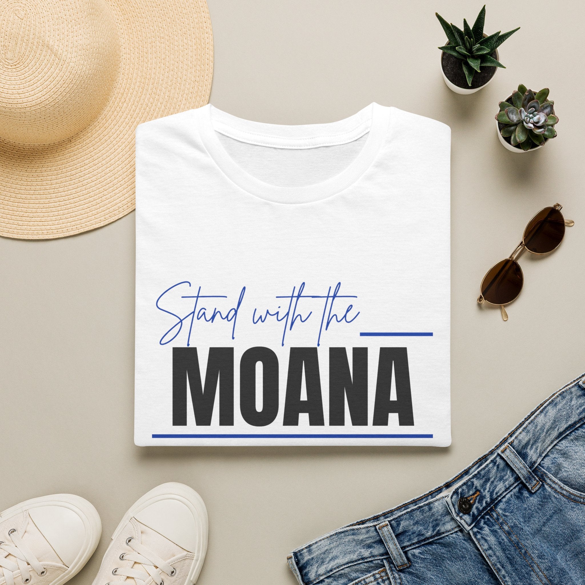 Stand With the Moana T-Shirt (Blue font)