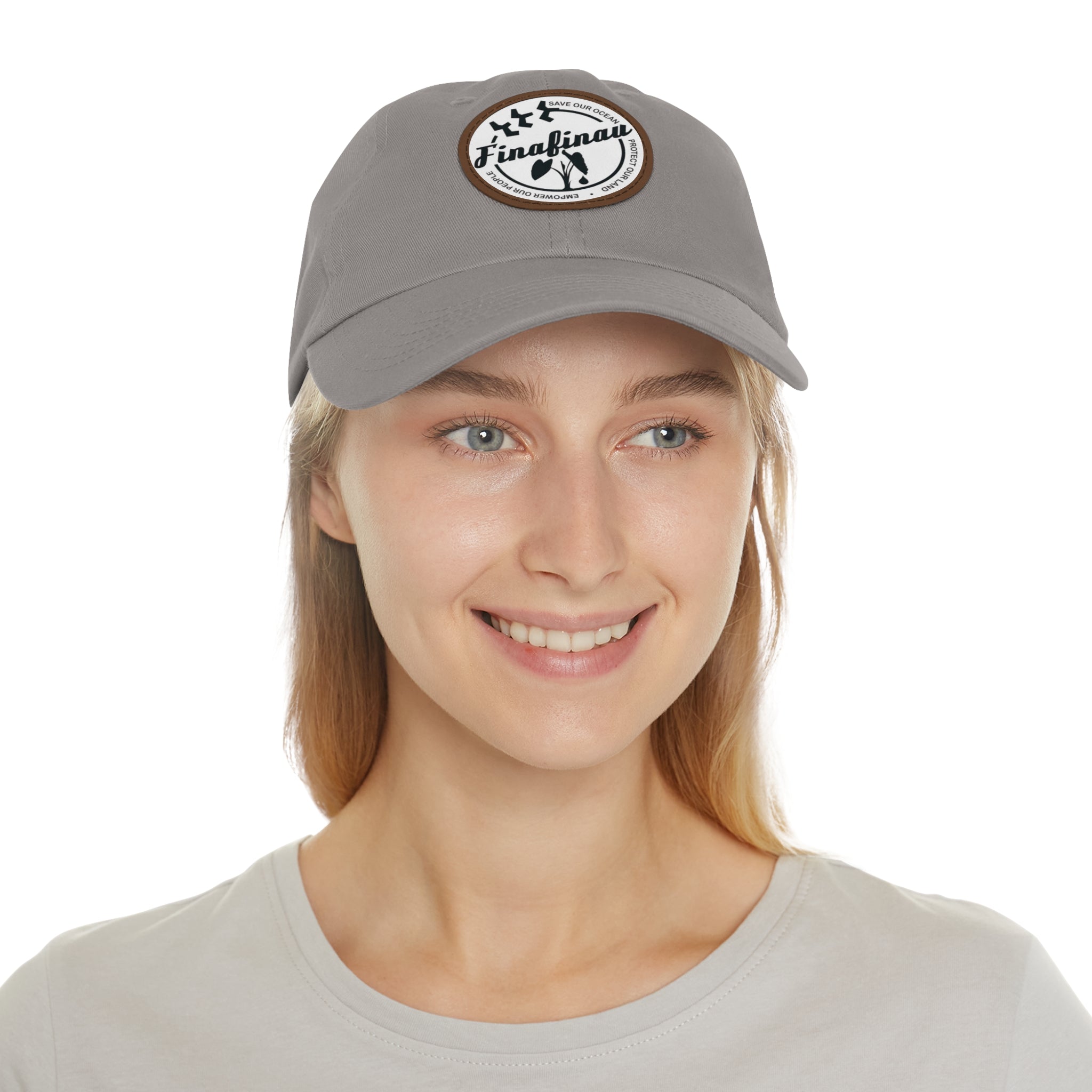 Finafinau Logo — Round Leather Patch Hat