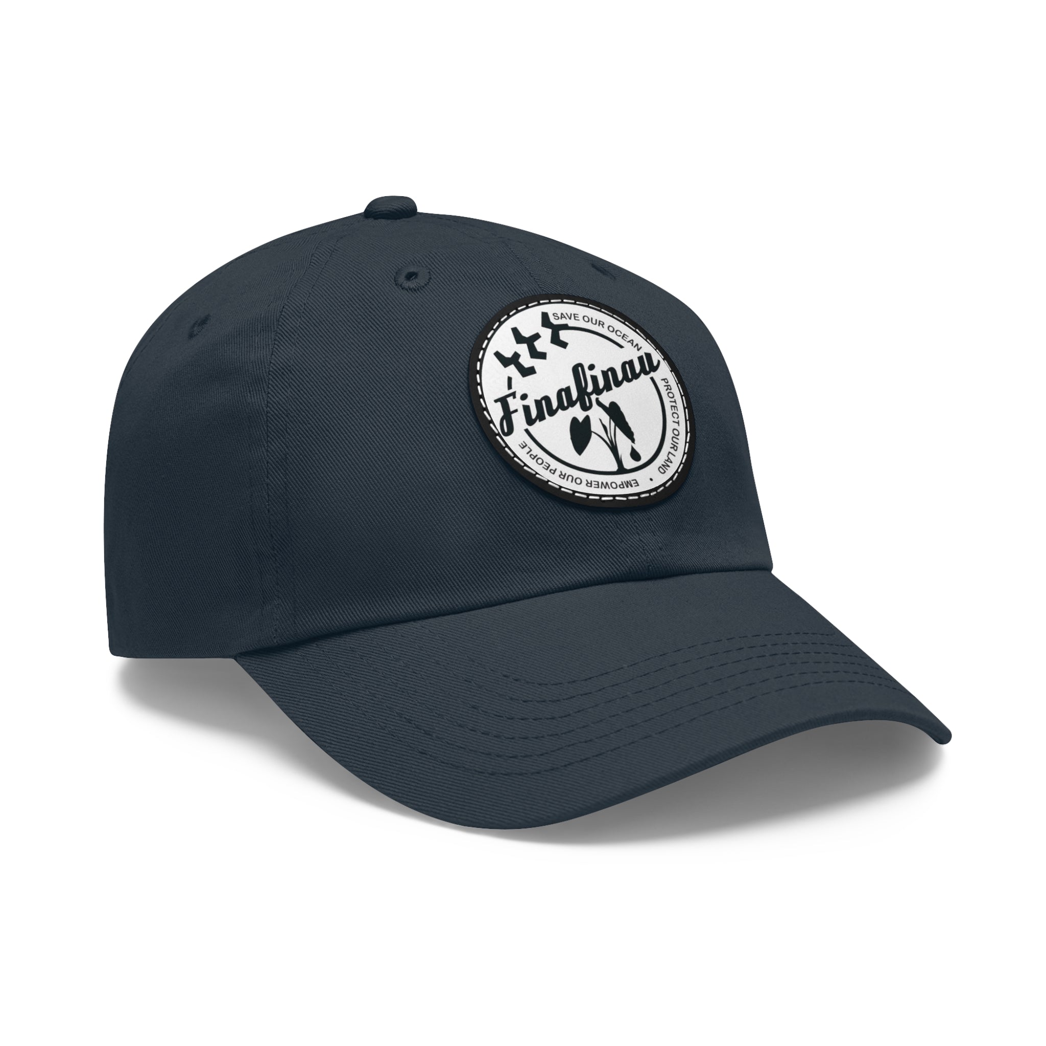 Finafinau Logo — Round Leather Patch Hat