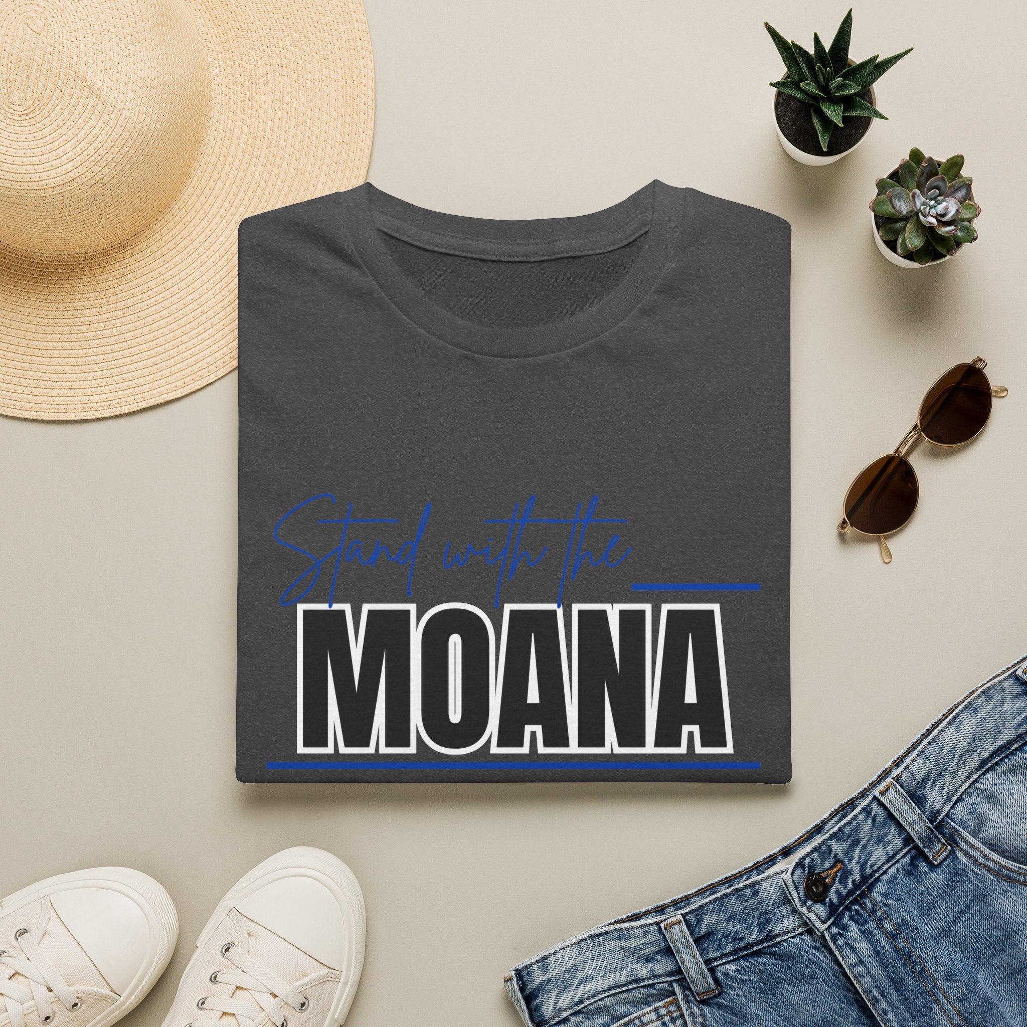 Stand With the Moana T-Shirt (Blue font)