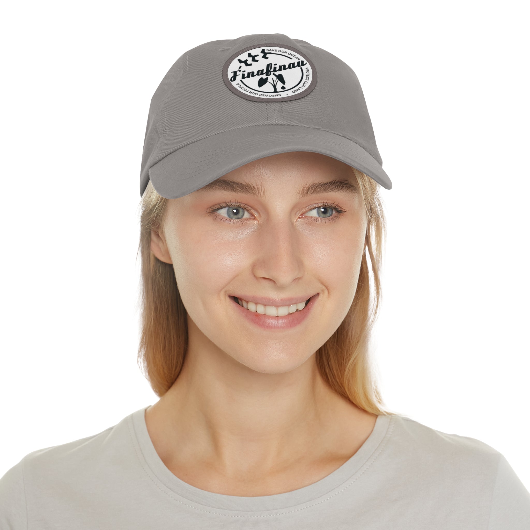 Finafinau Logo — Round Leather Patch Hat