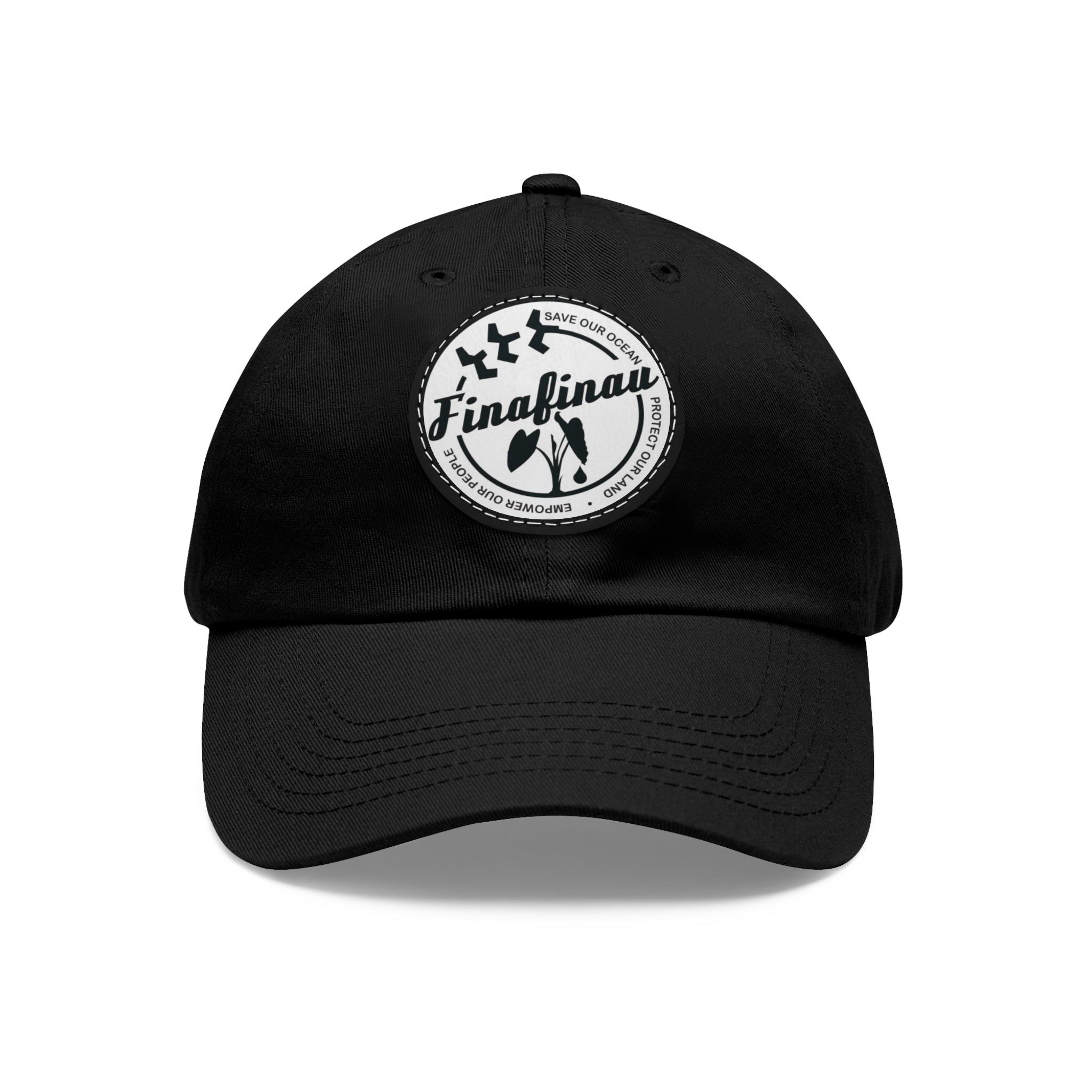 Finafinau Logo — Round Leather Patch Hat