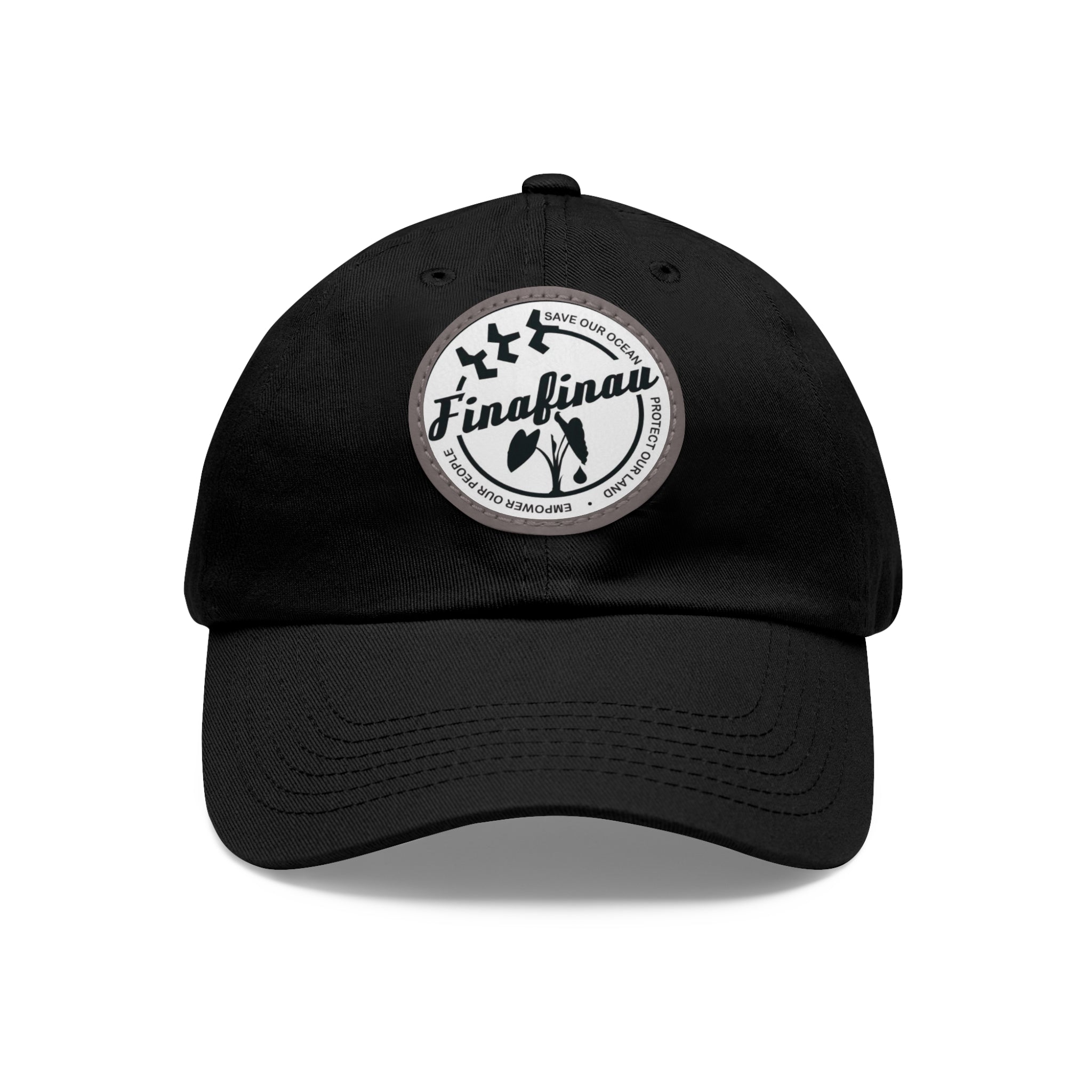 Finafinau Logo — Round Leather Patch Hat