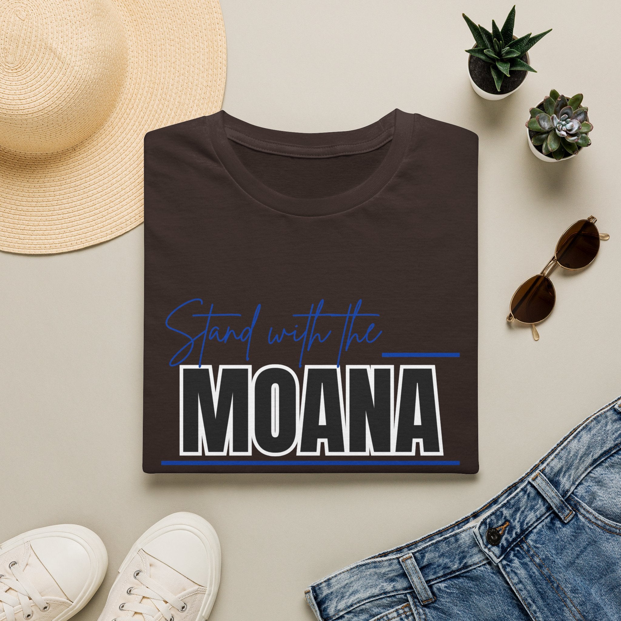 Stand With the Moana T-Shirt (Blue font)