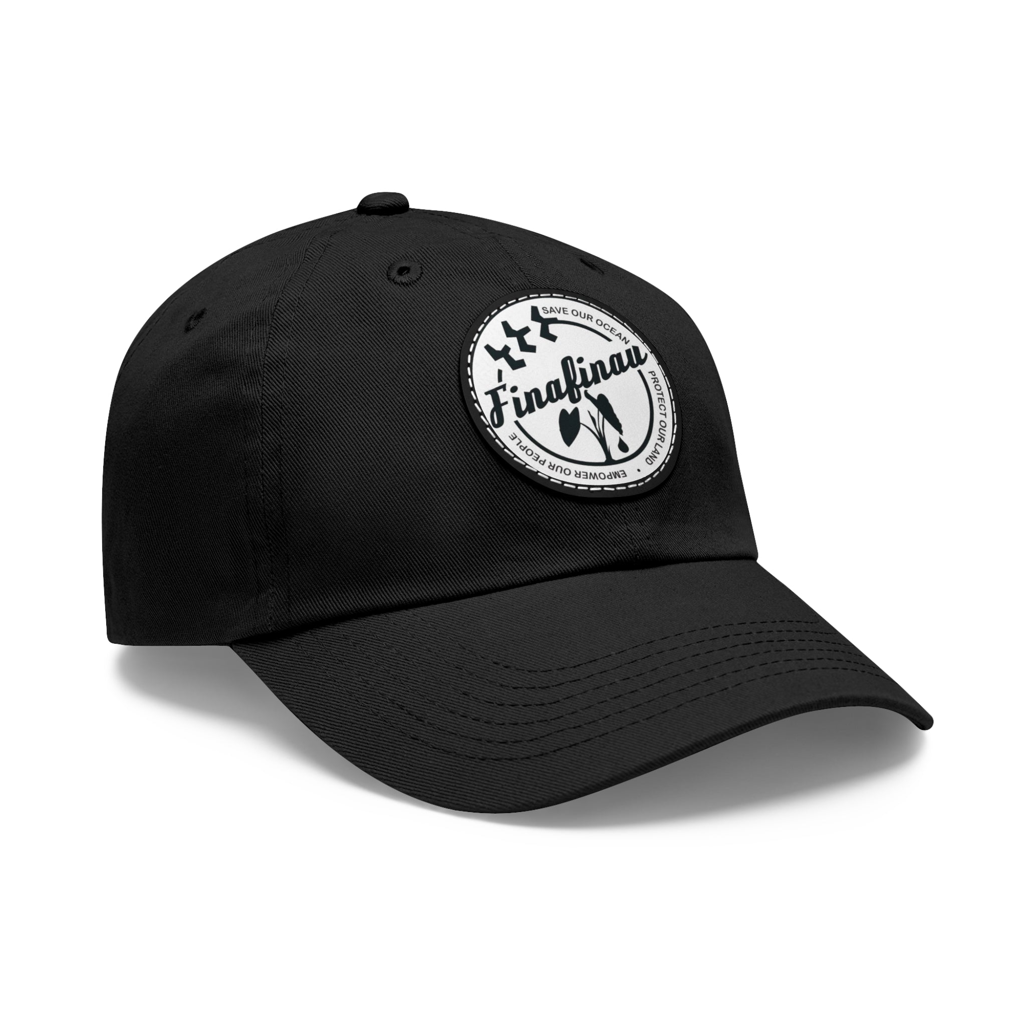 Finafinau Logo — Round Leather Patch Hat