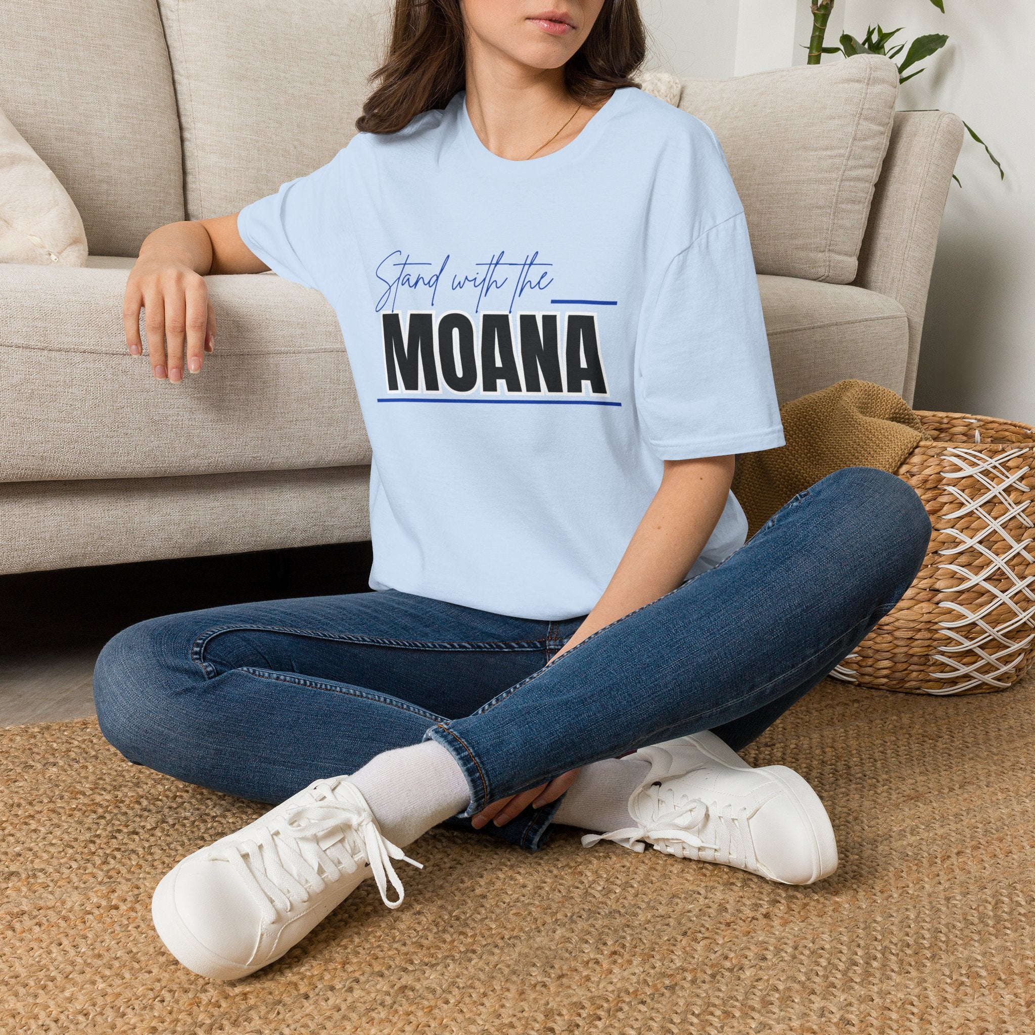 Stand With the Moana T-Shirt (Blue font)